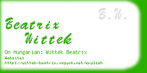 beatrix wittek business card